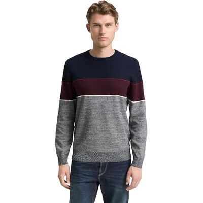 TOM TAILOR herrtröja, 39273 – marinblå röd vit randig, XXL TOM TAILOR herrtröja, 39273 – marinblå röd vit randig, XXL