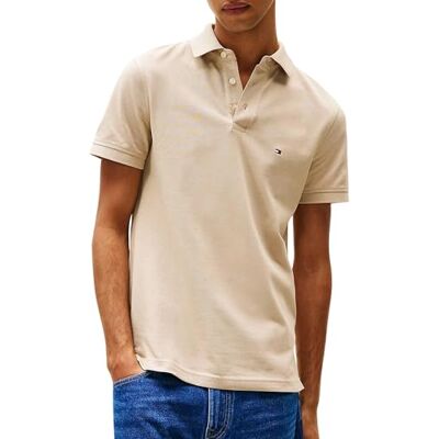 Tommy Hilfiger S/S Polos herr, Khaki (Sandalwood), XL Tommy Hilfiger S/S Polos herr, Khaki (Sandalwood), XL