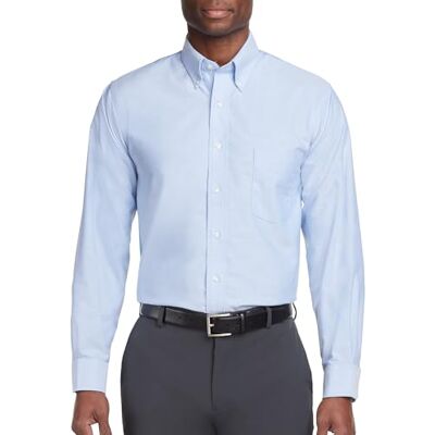Van Heusen Långärmad Oxford klassisk skjorta för män, Blau, 4XL Van Heusen Långärmad Oxford klassisk skjorta för män, Blau, 4XL
