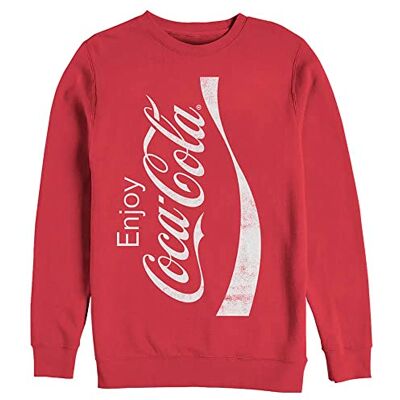 Coca-Cola herrtröja crew-fleece, Röd, L Coca-Cola herrtröja crew-fleece, Röd, L