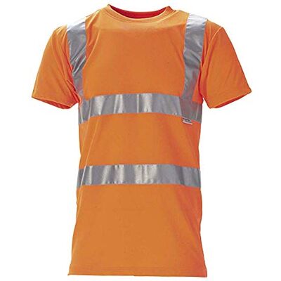 J.A.K. 1407114 serie 11114 55% bomull/45% polyester t-shirt, EN 20471, klass 2, orange, XL storlek J.A.K. 1407114 serie 11114 55% bomull/45% polyester t-shirt, EN 20471, klass 2, orange, XL storlek