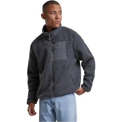 Urban Classics teddy jacka med stående krage, Cloudgrey, M Urban Classics teddy jacka med stående krage, Cloudgrey, M