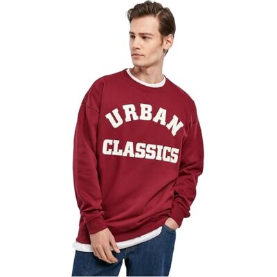 Urban Classics Män collegetryck Crew sweatshirts, Burgund, L Urban Classics Män collegetryck Crew sweatshirts, Burgund, L