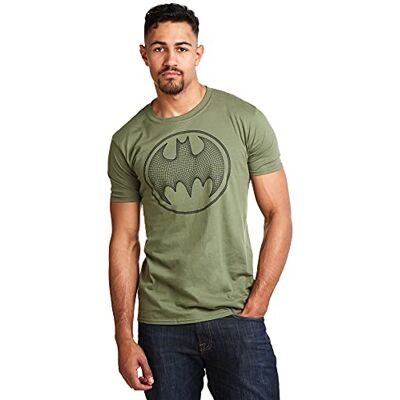 DC Comics T-shirt för män, Grön (militärgrön militär), S DC Comics T-shirt för män, Grön (militärgrön militär), S