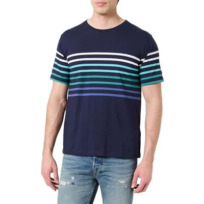Armor-lux Armor Lux Kortärmad t-shirt i lätt bomull med rund hals herr, Marine Deep/Multicol E25, M Armor-lux Armor Lux Kortärmad t-shirt i lätt bomull med rund hals herr, Marine Deep/Multicol E25, M