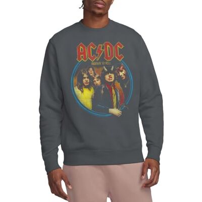AC/DC ACDC Highway To Hell Crew Sweatshirt, Träkol, Large, Träkol, L AC/DC ACDC Highway To Hell Crew Sweatshirt, Träkol, Large, Träkol, L