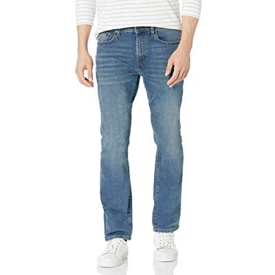 Amazon Essentials Men's Bootcut-jeans smal passform, Mellanblå Vintage, 36W / 32L Amazon Essentials Men's Bootcut-jeans smal passform, Mellanblå Vintage, 36W / 32L