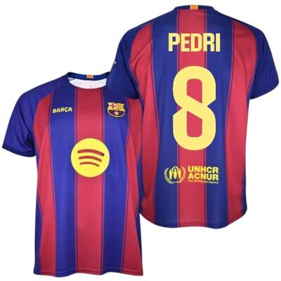 FC Barcelona FCB T-shirt 8 PEDRI 1:a utrustningen 25/26 officiell replika – vuxendesign med blågrön stil FC Barcelona FCB T-shirt 8 PEDRI 1:a utrustningen 25/26 officiell replika – vuxendesign med blågrön stil
