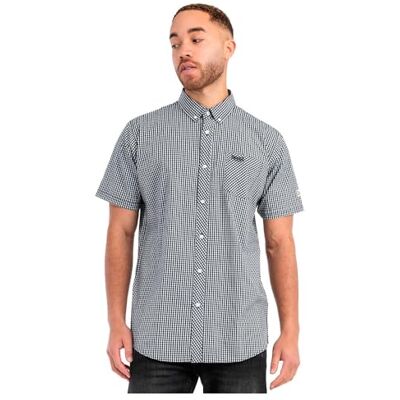 Lonsdale Herr Brixworth Slim Fit kortärmad skjorta, svart/vit, XXL Lonsdale Herr Brixworth Slim Fit kortärmad skjorta, svart/vit, XXL