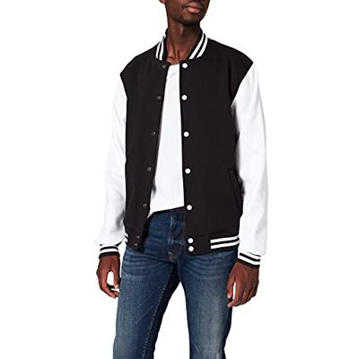 Build Your Brand Herrjacka, sweat collegejacka, collegejacka för män, finns i många färger, storlekar S–5XL, Flerfärgad (blk/Wht 00050), 5XL Build Your Brand Herrjacka, sweat collegejacka, collegejacka för män, finns i många färger, storlekar S–5XL, Flerfärgad (blk/Wht 00050), 5XL