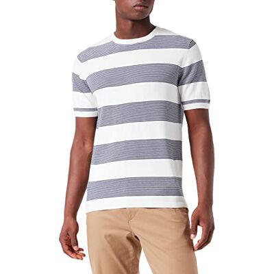 TOM TAILOR Herr Stickad tröja med ränder 1032032, 30250 Off White Small Navy Stripes, M TOM TAILOR Herr Stickad tröja med ränder 1032032, 30250 Off White Small Navy Stripes, M