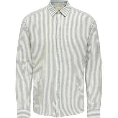 Only & Sons ONSCAIDEN Life LS Stripe linne 660 NOOS, Havsspray, L Only & Sons ONSCAIDEN Life LS Stripe linne 660 NOOS, Havsspray, L