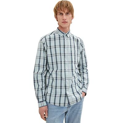 TOM TAILOR Herr Skjorta 1034891, 31170 Ice Blue Navy Check, L TOM TAILOR Herr Skjorta 1034891, 31170 Ice Blue Navy Check, L