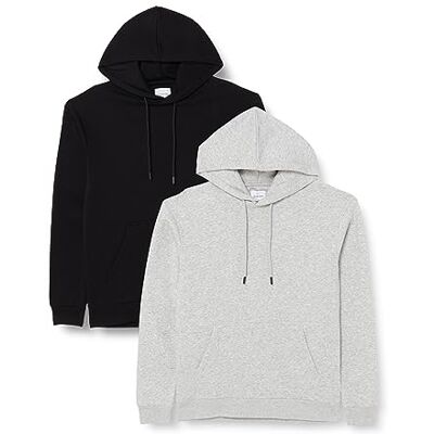 JACK & JONES herr Jjebradley sweat 2pk Mp Hoody, svart/pack:Black+lgm, M EU, Svart/förpackning: svart + lgm, M JACK & JONES herr Jjebradley sweat 2pk Mp Hoody, svart/pack:Black+lgm, M EU, Svart/förpackning: svart + lgm, M