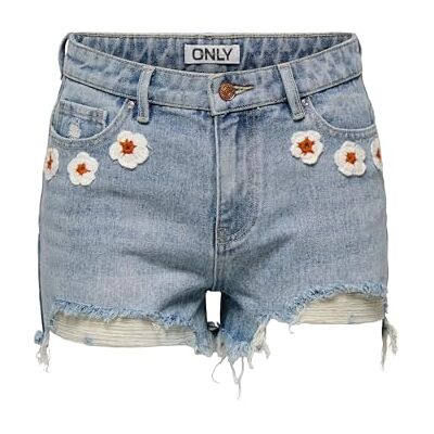 ONLY Onlpacy Hw Crochet DNM shorts Bj, Ljusblå denim, S ONLY Onlpacy Hw Crochet DNM shorts Bj, Ljusblå denim, S