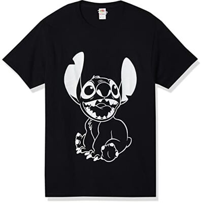 Disney Men's Lilo & Stitch Negative Stitch T-Shirt, Black, Medium Disney Men's Lilo & Stitch Negative Stitch T-Shirt, Black, Medium