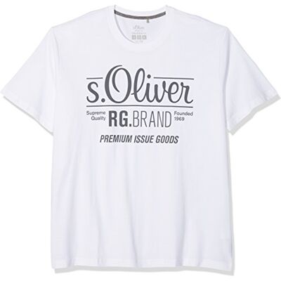 s.Oliver Big Size T-shirt för män, Vit (vit 0100), 4XL s.Oliver Big Size T-shirt för män, Vit (vit 0100), 4XL