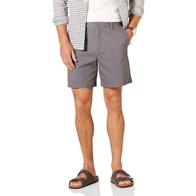 Amazon Essentials herr Classic-Fit 7 tum Comfort Stretch Chino kort, kol, 38 Amazon Essentials herr Classic-Fit 7 tum Comfort Stretch Chino kort, kol, 38