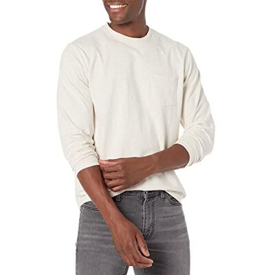 Amazon Essentials långärmad T-shirt för män, normal passform, havregryn ljung, S Amazon Essentials långärmad T-shirt för män, normal passform, havregryn ljung, S