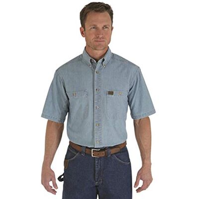 Wrangler Riggs Workwear Chambray arbetströja för män – blå – XXL lång Wrangler Riggs Workwear Chambray arbetströja för män – blå – XXL lång