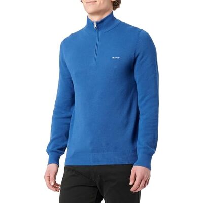 GANT bomull piké halv dragkedja, Rich Blue, 3XL GANT bomull piké halv dragkedja, Rich Blue, 3XL