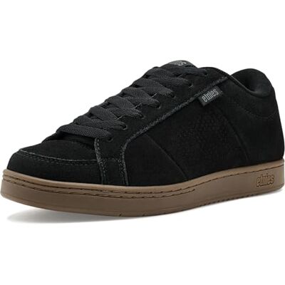 Etnies Kingpin – klassisk skatee-eritage modestil med trendig, voluminös look, förstärkt kupsula, vadderad passform, vardagssneaker, Svart grå gummi, 42.5 EU Etnies Kingpin – klassisk skatee-eritage modestil med trendig, voluminös look, förstärkt kupsula, vadderad passform, vardagssneaker, Svart grå gummi, 42.5 EU
