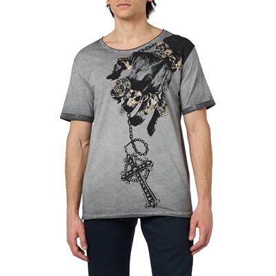 KEY LARGO KEYLARGO Mt Paint It Black Round T-Shirt, Silver (1107), M herr, Silver (1107), M KEY LARGO KEYLARGO Mt Paint It Black Round T-Shirt, Silver (1107), M herr, Silver (1107), M