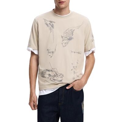 Desigual TS_Fish Embro, 2005 Gray Pearl, L, Kina, L Desigual TS_Fish Embro, 2005 Gray Pearl, L, Kina, L