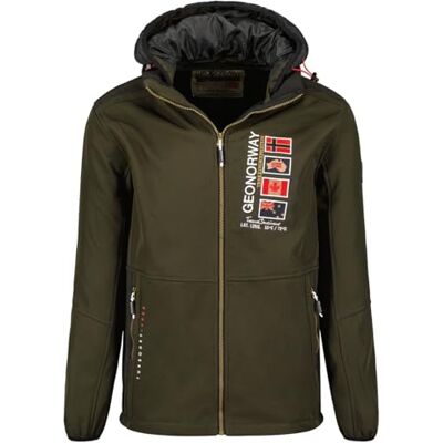Geographical Norway Talgare Herr vattentät softshelljacka med huva för män, utomhusjacka, taktisk vindjacka, vattentät, vandring, skidåkning, höst, vinter, vår (kaki, M), kaki, M Geographical Norway Talgare Herr vattentät softshelljacka med huva för män, utomhusjacka, taktisk vindjacka, vattentät, vandring, skidåkning, höst, vinter, vår (kaki, M), kaki, M