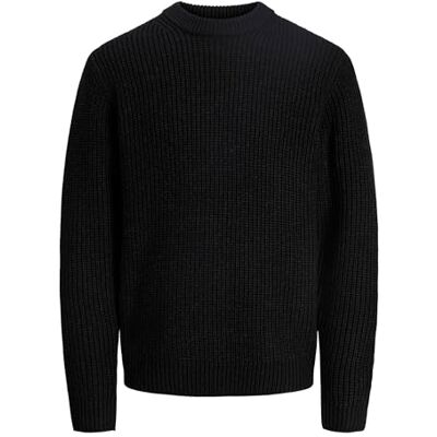 JACK & JONES Jorbleecker Knit Crew Neck Bf, svart, XXL JACK & JONES Jorbleecker Knit Crew Neck Bf, svart, XXL