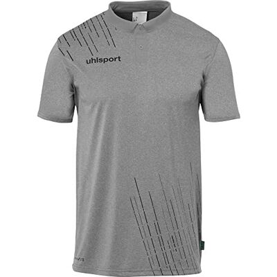 uhlsport Sportpolo för män, Dark Grey melange/svart, L uhlsport Sportpolo för män, Dark Grey melange/svart, L