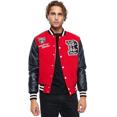 BENLEE Newark collegejacka för män, Röd/marinblå/ecru, 3XL BENLEE Newark collegejacka för män, Röd/marinblå/ecru, 3XL