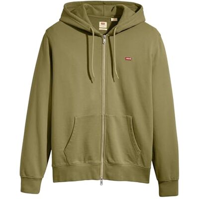 Levi's Sweatshirt med dragkedja för män, Bränd oliv, XS Levi's Sweatshirt med dragkedja för män, Bränd oliv, XS