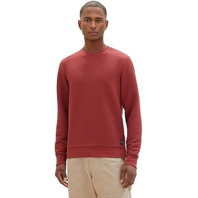TOM TAILOR Sweatshirt för män, 32220 – Burned Bordeaux Röd, L TOM TAILOR Sweatshirt för män, 32220 – Burned Bordeaux Röd, L
