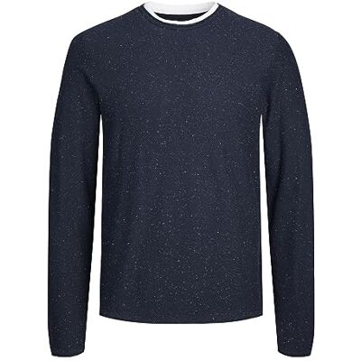 JACK & JONES Jortwinn Knit Crew Neck Noos stickad tröja, Total Eclipse/detalj: w. Neps, M JACK & JONES Jortwinn Knit Crew Neck Noos stickad tröja, Total Eclipse/detalj: w. Neps, M