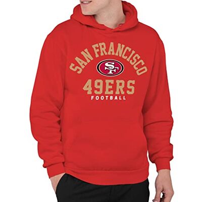 Junk Food Unisex NFL Classic Team Logo Hoodie Tröja med huva, röd/utflykt, enfärgad (Getaway Solids), 3XL Junk Food Unisex NFL Classic Team Logo Hoodie Tröja med huva, röd/utflykt, enfärgad (Getaway Solids), 3XL