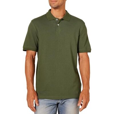 Amazon Essentials Men's Pikétröja i smal passform i bomull, Olivgrön, S Amazon Essentials Men's Pikétröja i smal passform i bomull, Olivgrön, S
