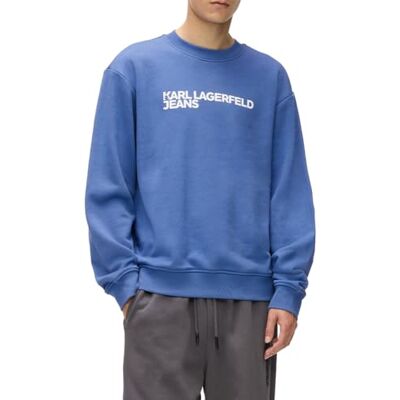 KARL LAGERFELD JEANS , herr, Essential Logo Sweat, normal passform, tvättad federal blå, XL, blå, XL KARL LAGERFELD JEANS , herr, Essential Logo Sweat, normal passform, tvättad federal blå, XL, blå, XL