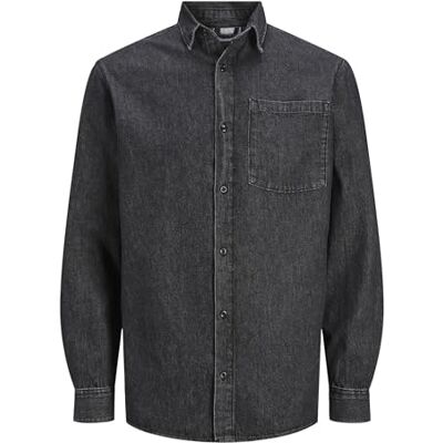 JACK & JONES JACK&JONES JJICREEK JJSHIRT L/S MF 596 NOOS, Svart denim, L JACK & JONES JACK&JONES JJICREEK JJSHIRT L/S MF 596 NOOS, Svart denim, L