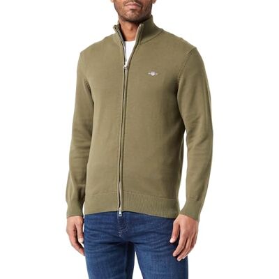 GANT Herr casual bomull dragkedja kofta kofta, junipergrön, standard, Juniper grön, XL GANT Herr casual bomull dragkedja kofta kofta, junipergrön, standard, Juniper grön, XL