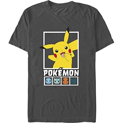Pokémon Fifth Sun Herr Pokemon Squares Team T-shirt, Charcoal, XL, Träkol, XL Pokémon Fifth Sun Herr Pokemon Squares Team T-shirt, Charcoal, XL, Träkol, XL
