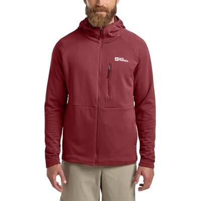 Jack Wolfskin Kolbenberg Hooded Fz M polyesterjacka, djup rubin, s herr, Ruby djup, S Jack Wolfskin Kolbenberg Hooded Fz M polyesterjacka, djup rubin, s herr, Ruby djup, S