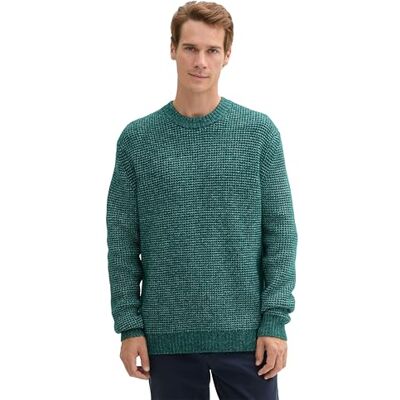 TOM TAILOR herr 1044541 tröja, 37090 – mörkgrön melange vit kärna, XXL TOM TAILOR herr 1044541 tröja, 37090 – mörkgrön melange vit kärna, XXL