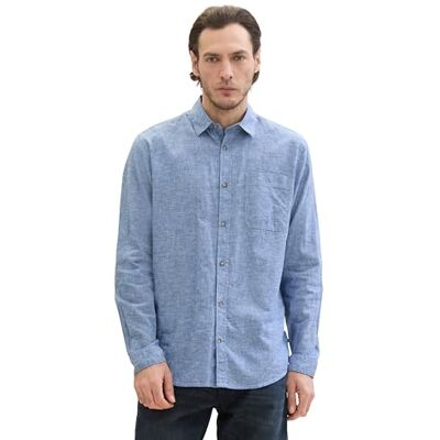 TOM TAILOR herrskjorta, 34922 – Leasure Blue Chambray, XXL TOM TAILOR herrskjorta, 34922 – Leasure Blue Chambray, XXL