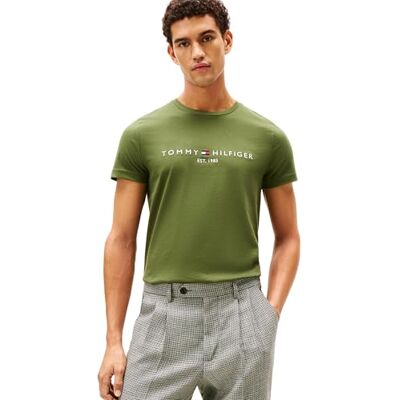 Tommy Hilfiger herr Tommy logo TEE MW0MW11797 S/S t-shirt, grön, XS, Grön (bergsfuru), XS Tommy Hilfiger herr Tommy logo TEE MW0MW11797 S/S t-shirt, grön, XS, Grön (bergsfuru), XS