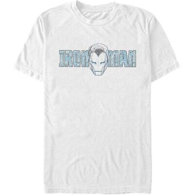 Marvel Unisex Annan Ironman Face Organic kortärmad T-shirt, Vit, XXL Marvel Unisex Annan Ironman Face Organic kortärmad T-shirt, Vit, XXL