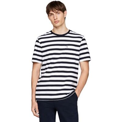 Tommy Hilfiger herr S/S T-shirt, Blå (ökenhimmel/vit), 3XL Tommy Hilfiger herr S/S T-shirt, Blå (ökenhimmel/vit), 3XL