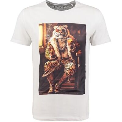 KEY LARGO T-shirt för män MT KLPIMP Tiger Round, Vit (1 000 st), L KEY LARGO T-shirt för män MT KLPIMP Tiger Round, Vit (1 000 st), L