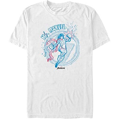 Marvel Unisex Other Doodle Ms Organic kortärmad T-shirt, Vit, XXL Marvel Unisex Other Doodle Ms Organic kortärmad T-shirt, Vit, XXL