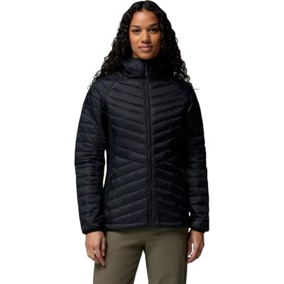 Columbia Powder Pass 3 Hybridjacka med huva, quiltad jacka med huva, svart, M Columbia Powder Pass 3 Hybridjacka med huva, quiltad jacka med huva, svart, M